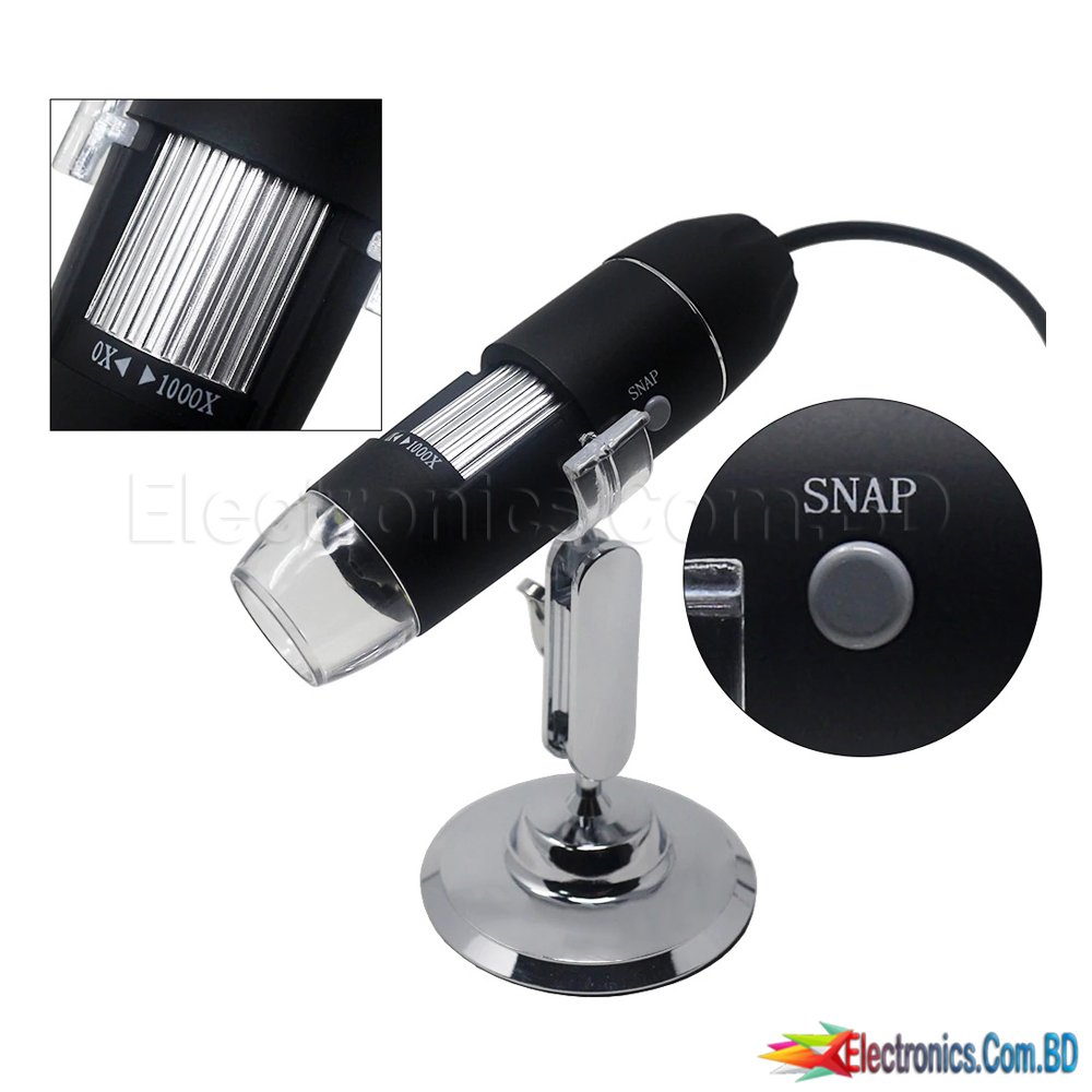 1000X Microscope Electron Microscope Digital USB Microscope Camera Connected to Phone Computer - High-Magnification Microscopic Observations. 