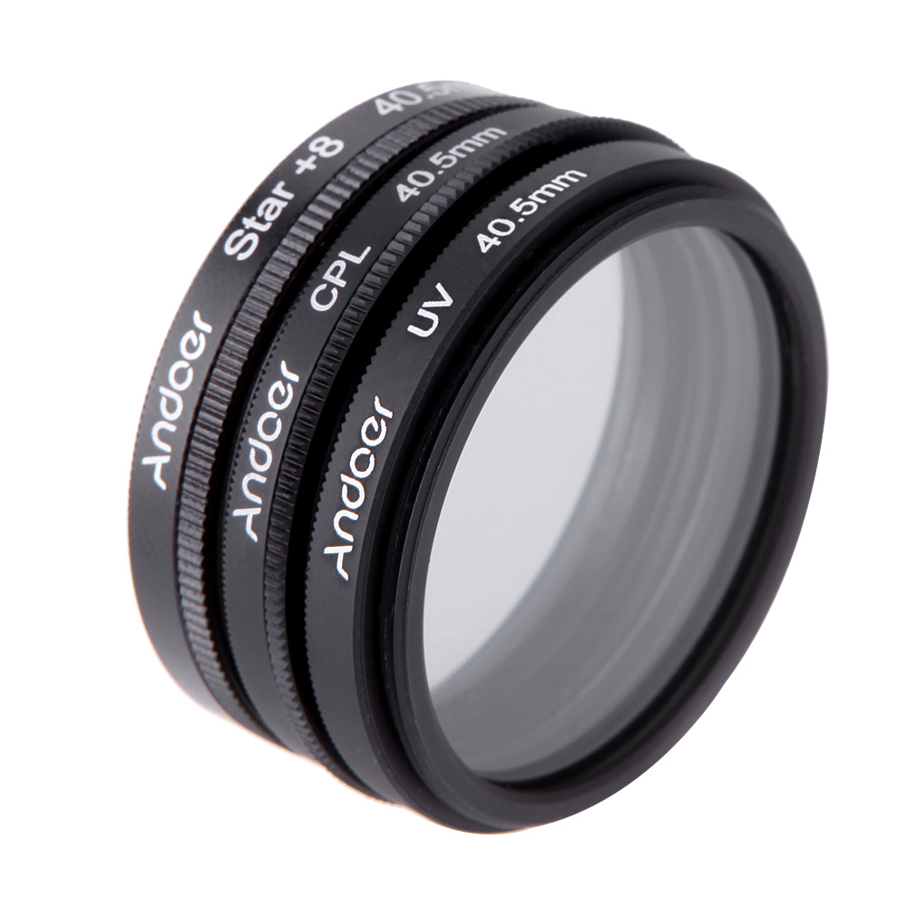 40.5mm Filter Set UV + CPL + Star 8-Point Filter Kit with Case for Canon Nikon Sony DSLR Camera Lens. 