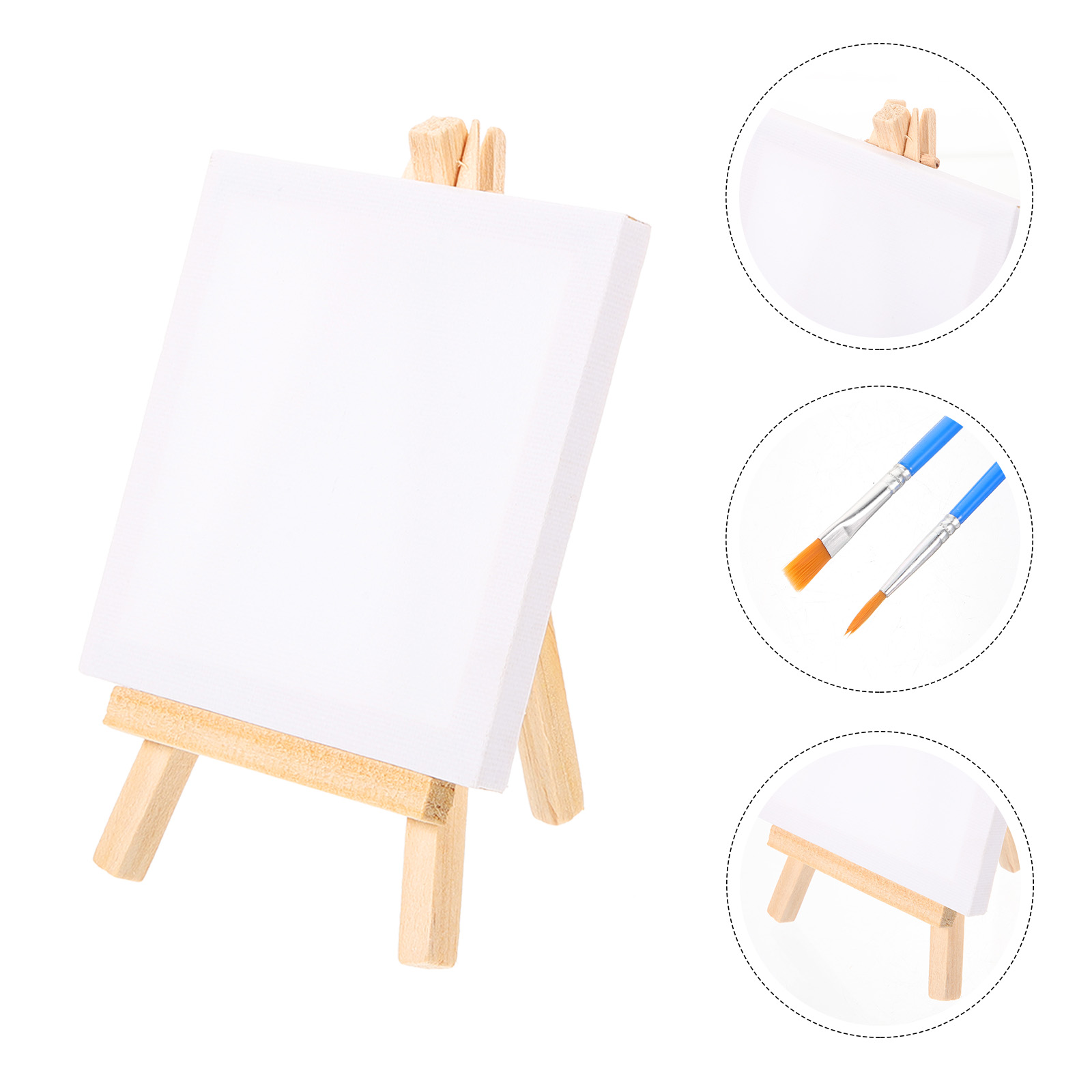 1 Set Crafted DIY Mini Canvases Multi-function Canvas Easels Delicate Painting Canvases Amour zii. 