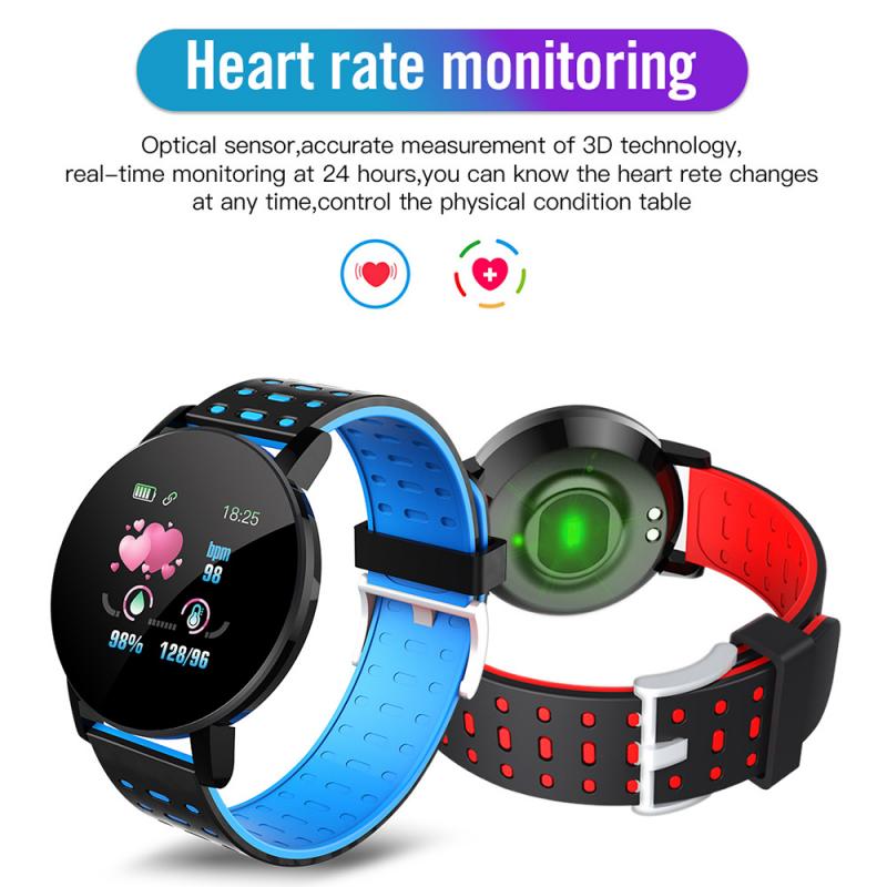 New 119Plus Smart Watch Men Blood Pressure Smartwatch Women Watch Sport Tracker WhatsApp For Android Ios PK B57 116 D13 M4. 