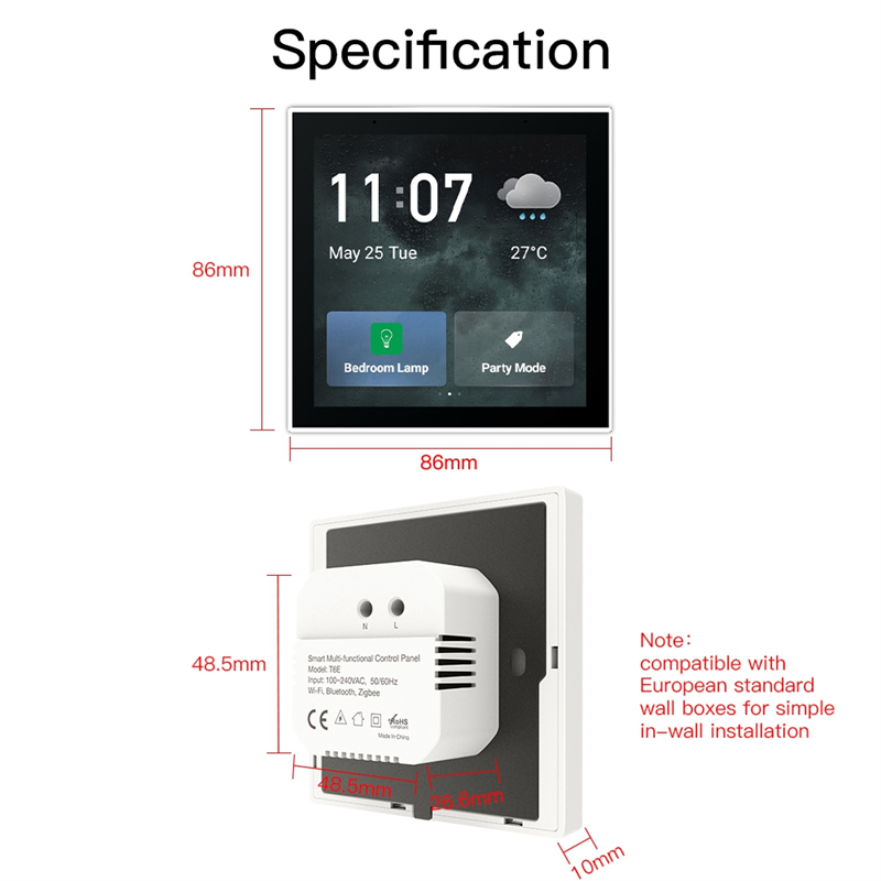 Tuya Smart Home Control Panel Multi-Functional Control Panel for Intelligent Scenes Smart. 