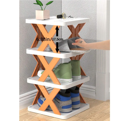 5 Layers Simple Shoe Rack Folding Shoe Cabinet Multi-layer Shoes Storage Organizer Space-Saving Shoes Shelf Door Color Matching Cabinets. 