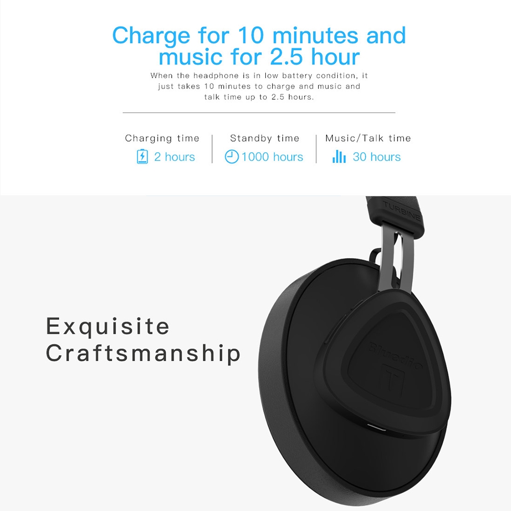 Bluedio TM Bluetooth Version 5.0 Headset Bluetooth Headset Can Connect Cloud Data to APP. 