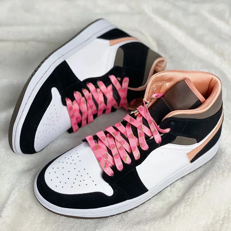 Flat Macaron Cute Printing Shoelaces for Sneakers Pattern Print Fruit Shoelace Strawberry Grape Peach Orange Banana Shoe Laces. 