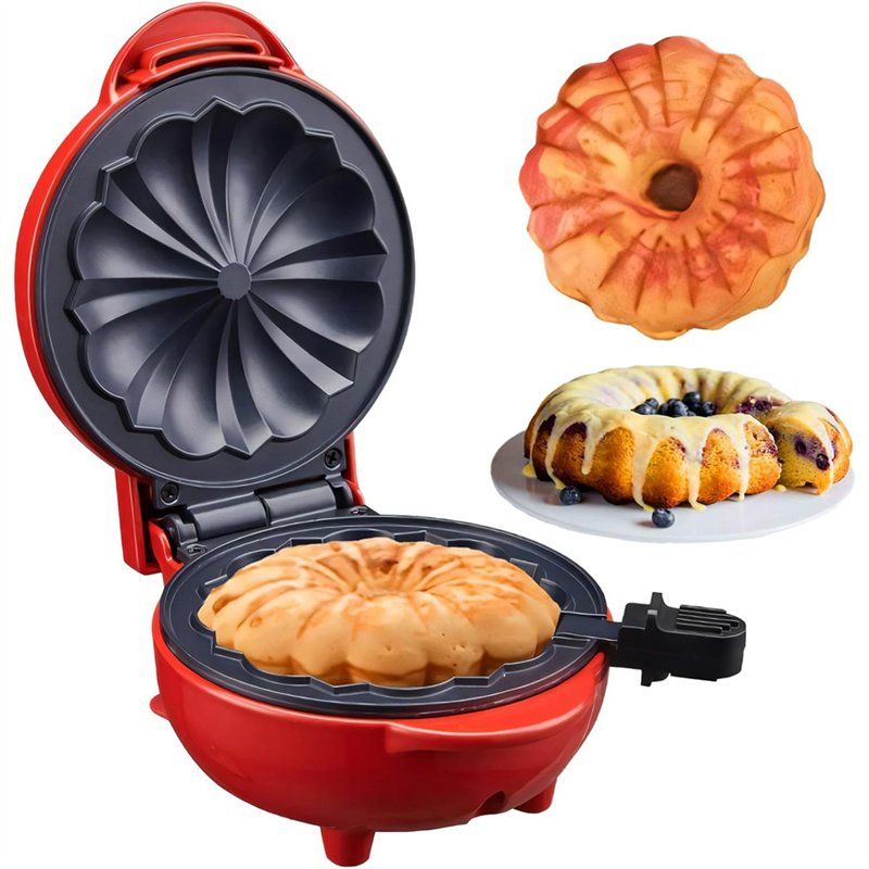Mini Cake Maker Double-Sided Heating Portable Bundts Cake Maker Electric Cupcake Maker for Breakfast Snacks EU Plug. 