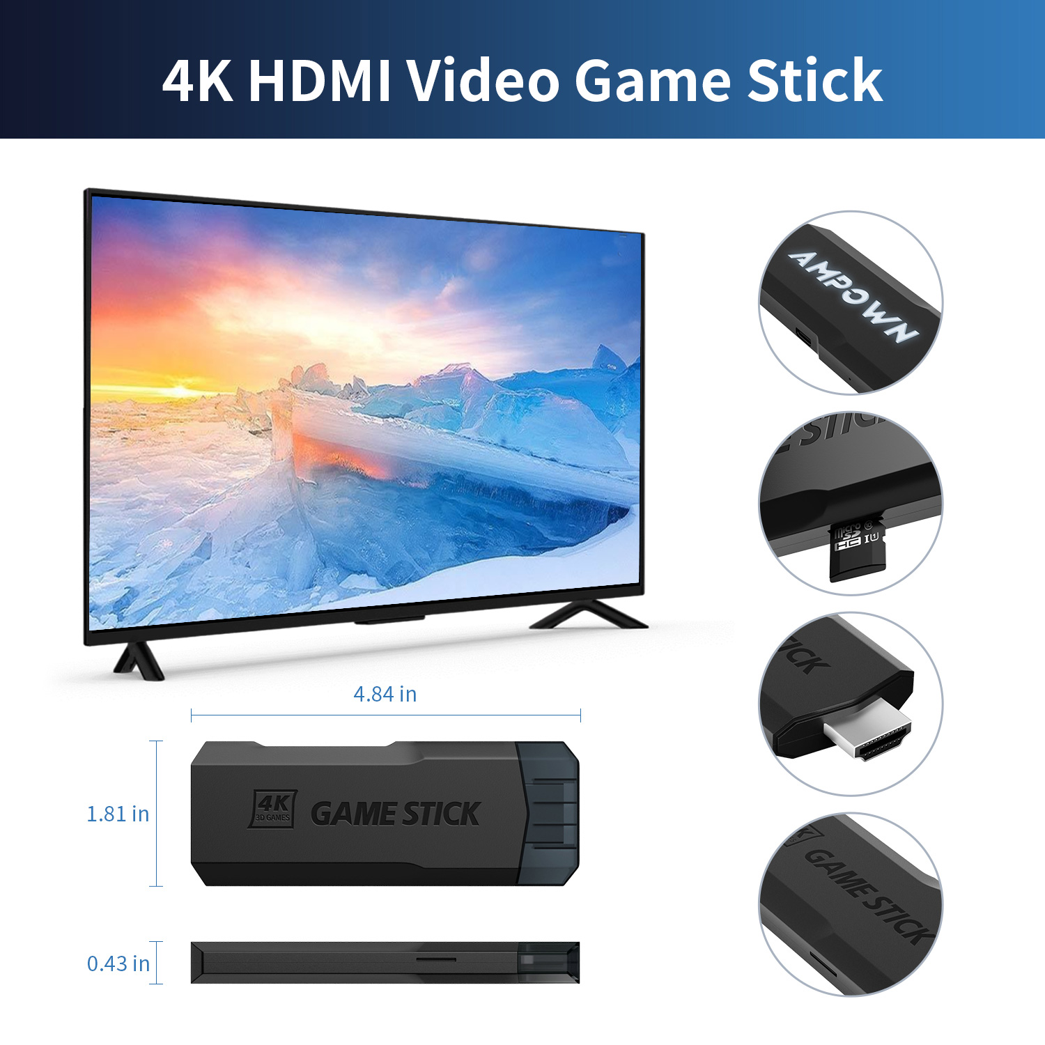 GD20 4K Game Stick 256G 70K Retro Games Consola Retro TV Handheld Game Console HD Output Dual Gamepads. 