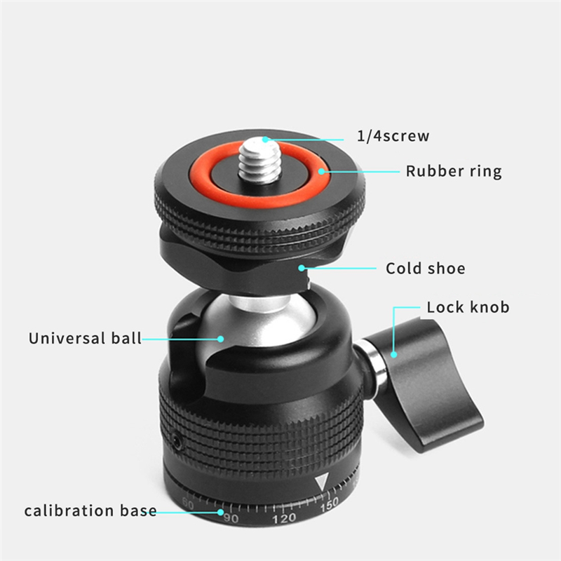 Metal Small Head Camera Tripod Replacement Parts Universal Ball Head Fill Light Bracket Mini Universal. 