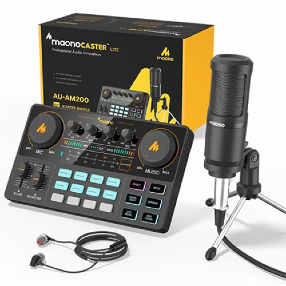 MAONO AU-AM200 S1 MAONOCASTER Lite Portable All-In-One Podcast Production Studio. 