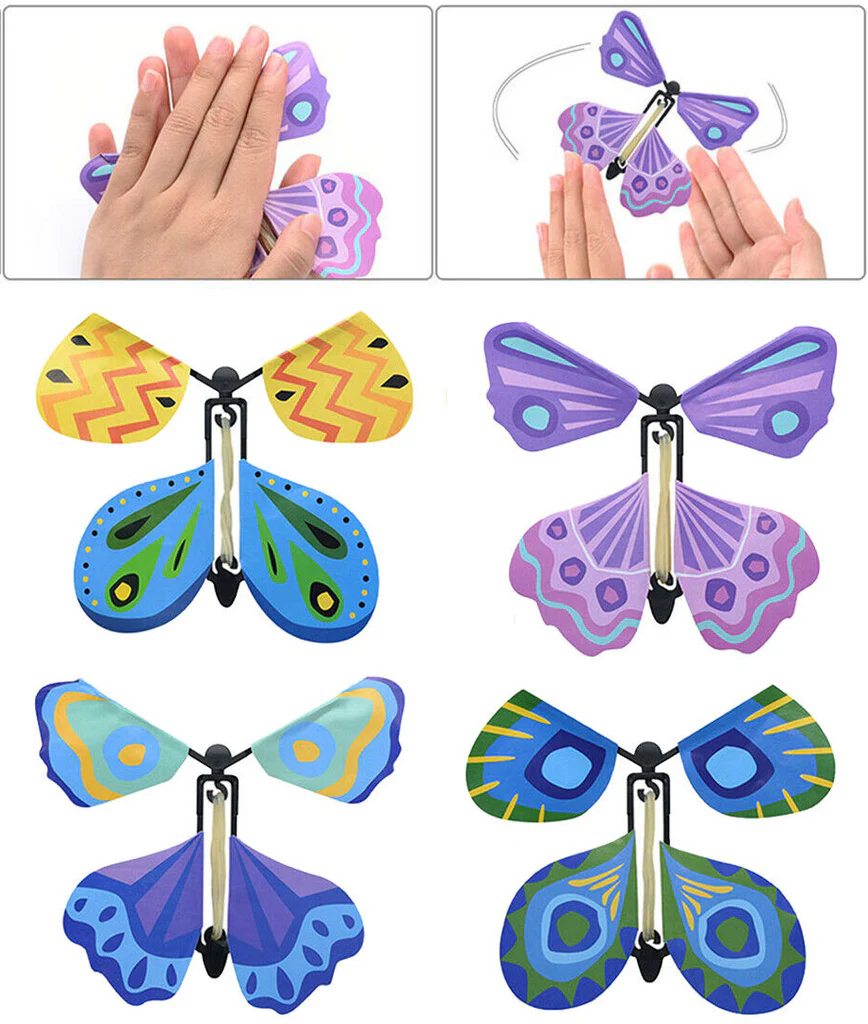 05 Pcs Magic flying butterfly Toy Surprise Gift for Students, Kids, Party, Birthday, Gift. 