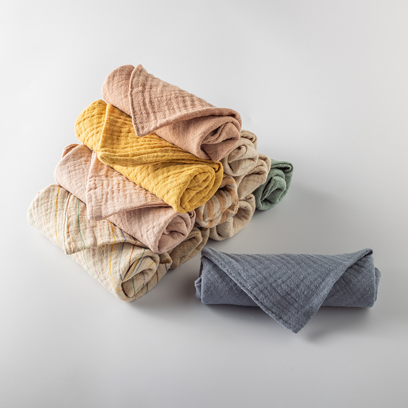 New baby gauze cotton four-layer small square towel saliva towel face towel baby feeding towel handkerchief
