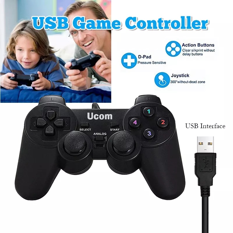 UCOM PC Dual Vibration Wired Game Controller Gaming Joypad Joystick USB Gamepad Joystick Gamepad Joypad For Win7/ XP For PC Laptop Vibration Gamepads. 