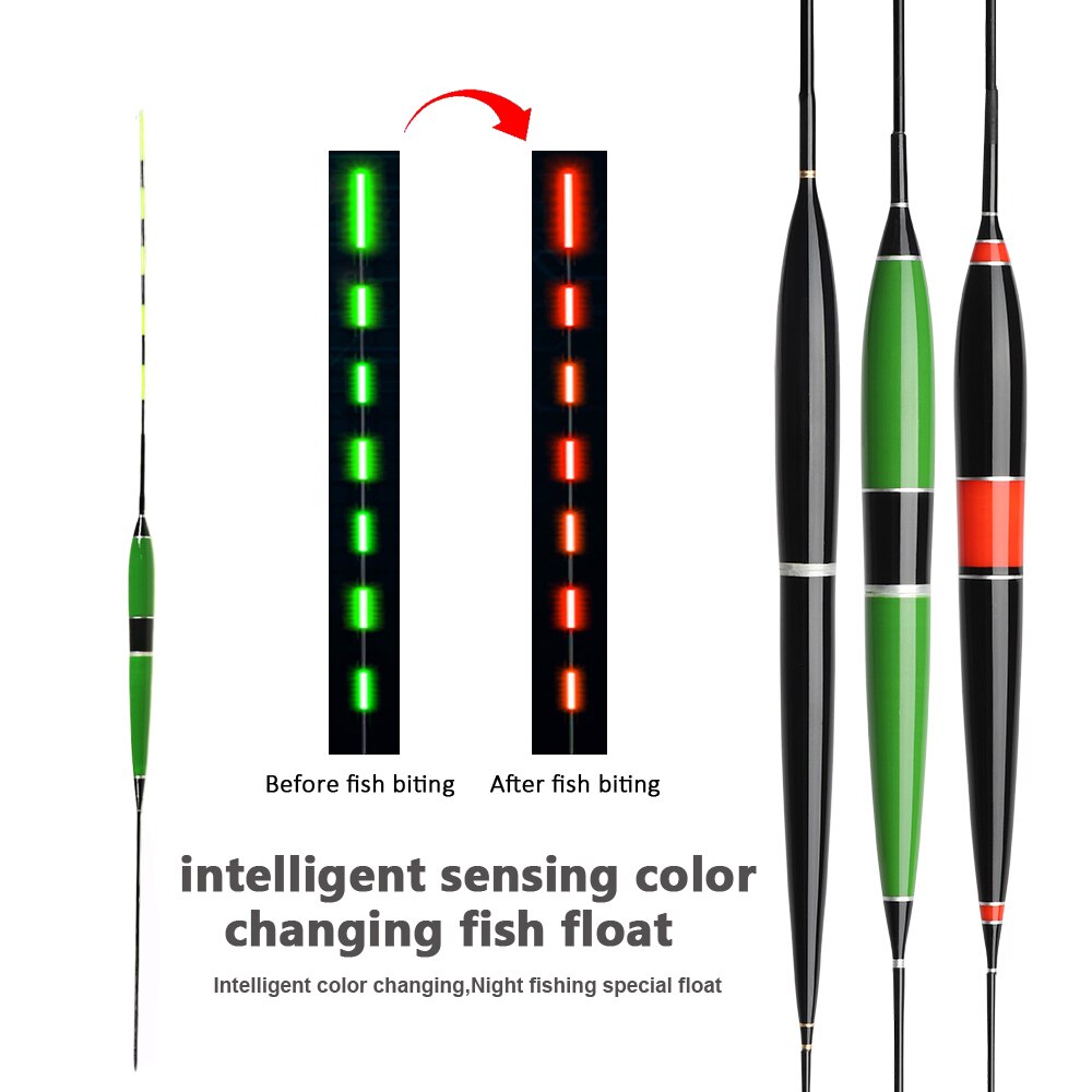 【VisioN Shop】 Version-Smart Carp Fishing Float Night Fishing Stick Chinese Floats Terminal Tackle  Bite Change Color. 