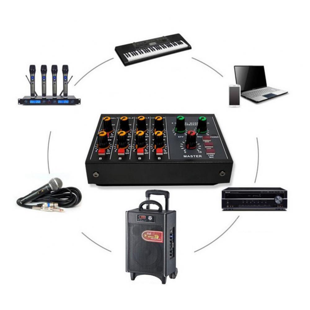 Professional Sound Mixer Karaoke Mixer 8 Channel Studio Audio Dj Mixing Console Amplifier Digital Mini Microphone Sound. 