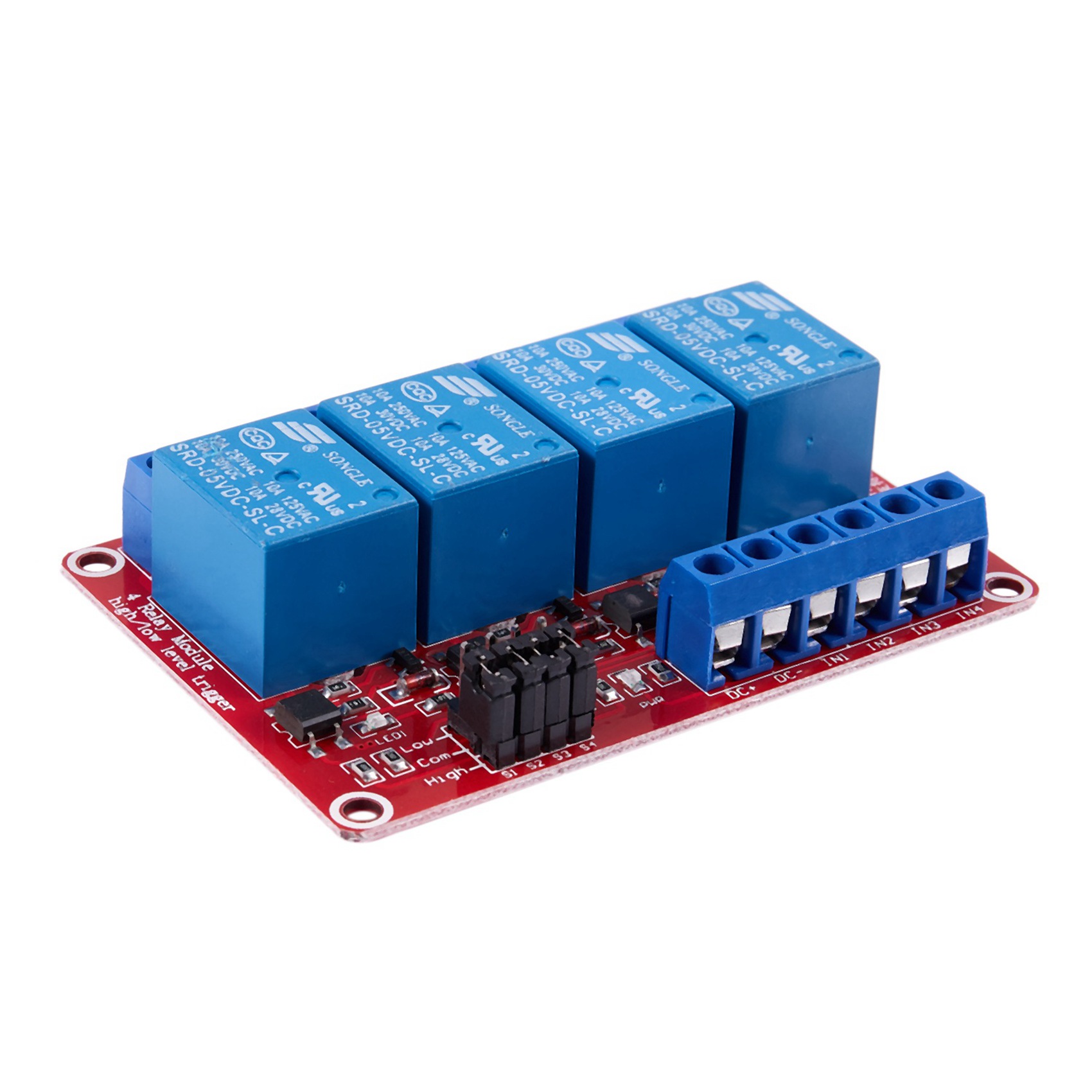 2X 5V High / Low Level with Trigger Opto-Isolator 4 Channels  Relay Module. 