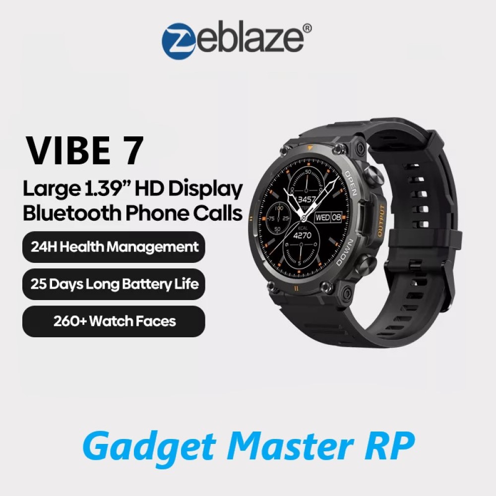 Zeblaze Vibe 7 Rugged Smartwatch Make/Receive Voice Calls 25 days Battery Life 100+ Sports Modes Smart Watch