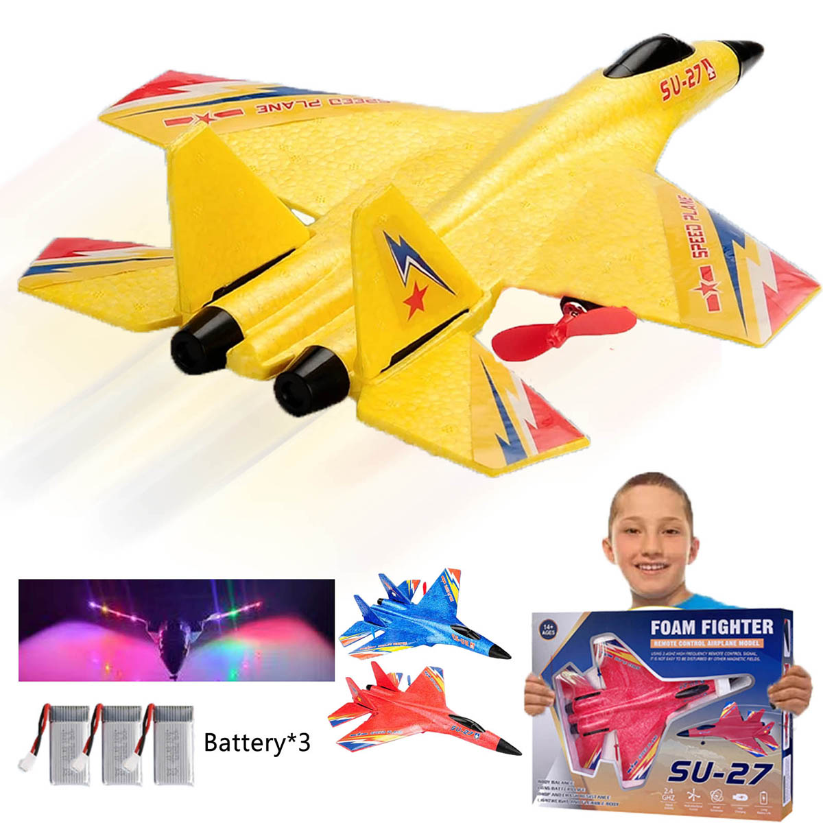SU-27- Duel Battery  RC Foam Plane  Rc Airplane Radio Control Rc Airplane SU 27 Rc Airplane Remote Control Fighter Model EPP Foam Toys for Kids Gift. 