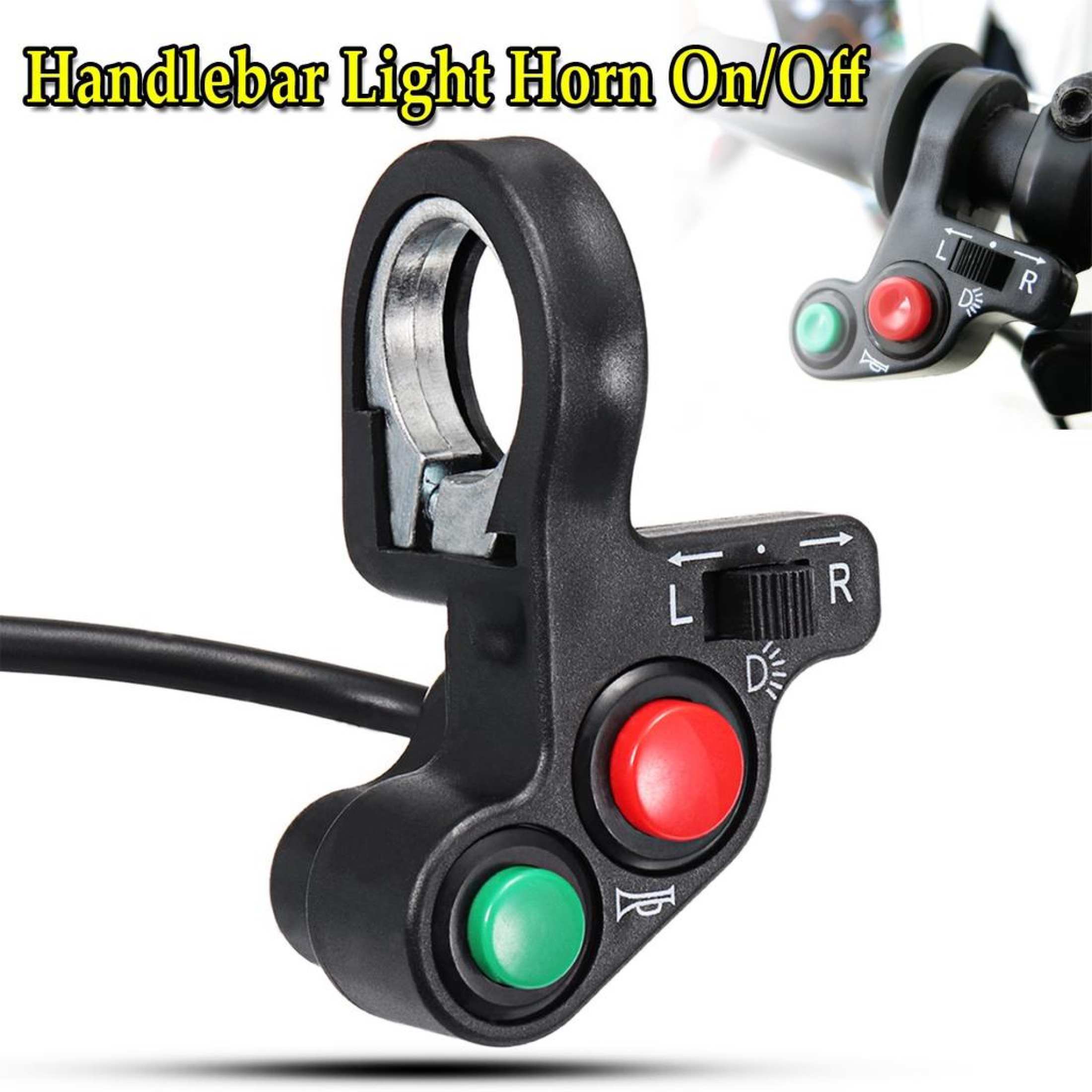 Motorcycle Handlebar Switch Electric Bike Scooter Horn Turn Signals on/off Button Light Switch. 