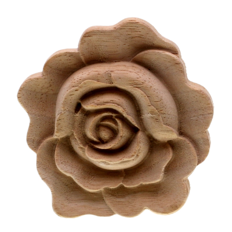 Delicate product Furniture Wood Carving Appliques Vintage Nautical Decor Cabinet Door Solid Decals Flowers Pattern Carved Wooden