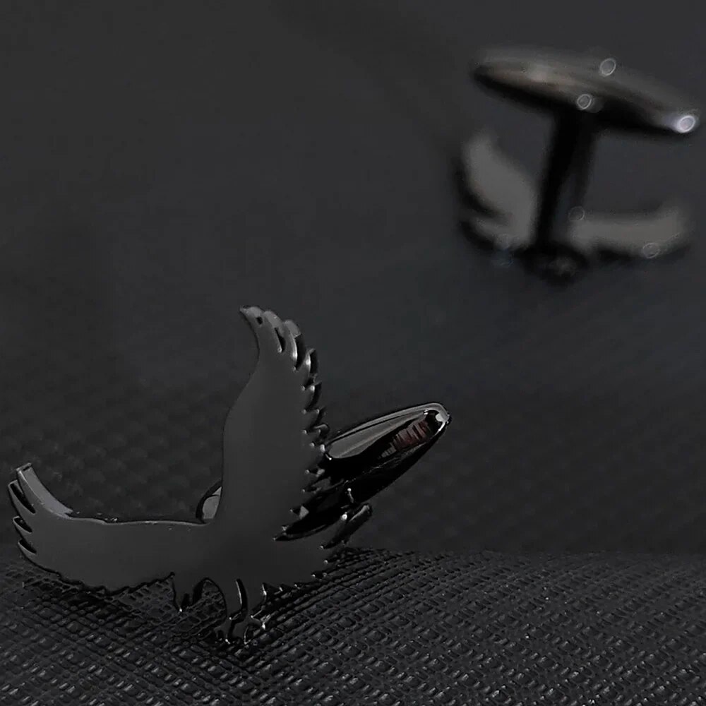 Stainless Steel Eagle Cufflinks Men French Shirt Buttons Fashion Hip Hop Jewelry Men's Clothes Decorative Cuff Links Party Gifts