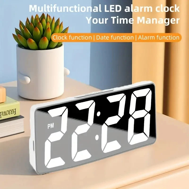 New Latest Digital Clock LED Alarm Clock Bedroom Electronic Desktop