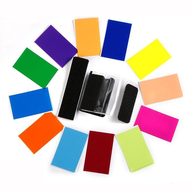 Gel Filter Flash Diffuser soft box 12 Sets of Colorful Studio Lighting Card. 