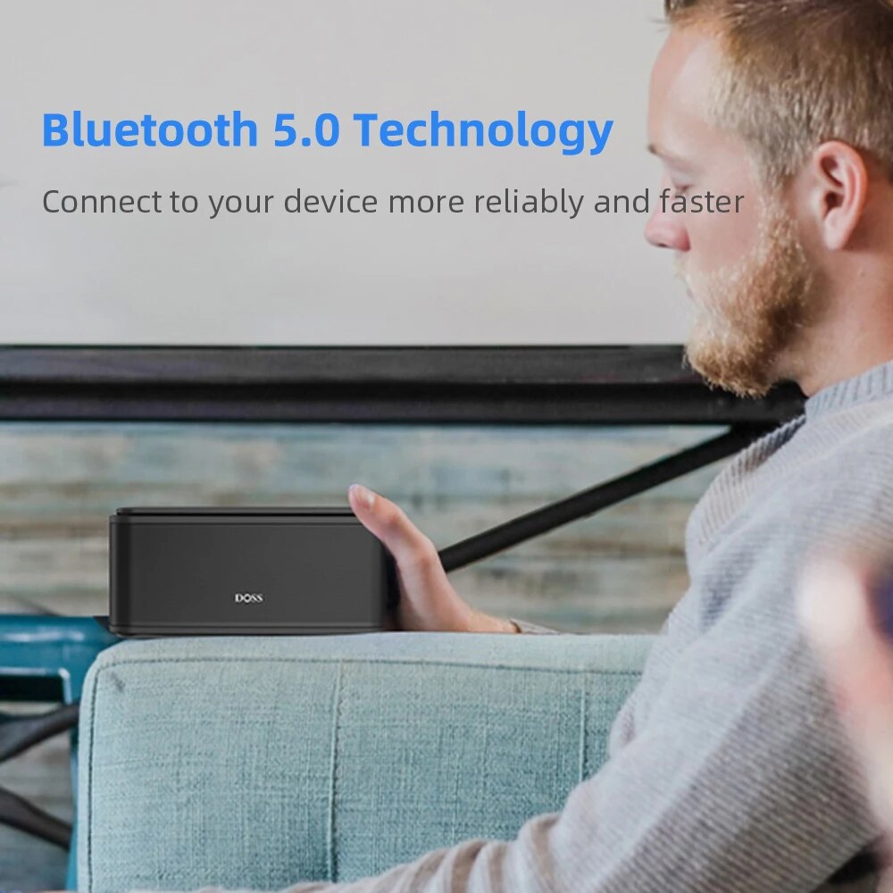 DOSS Computer Bluetooth Speaker SoundBox BT 5.0 Touch Control 12W HD Stereo Music Sound Box Waterproof Portable Wireless Speaker. 