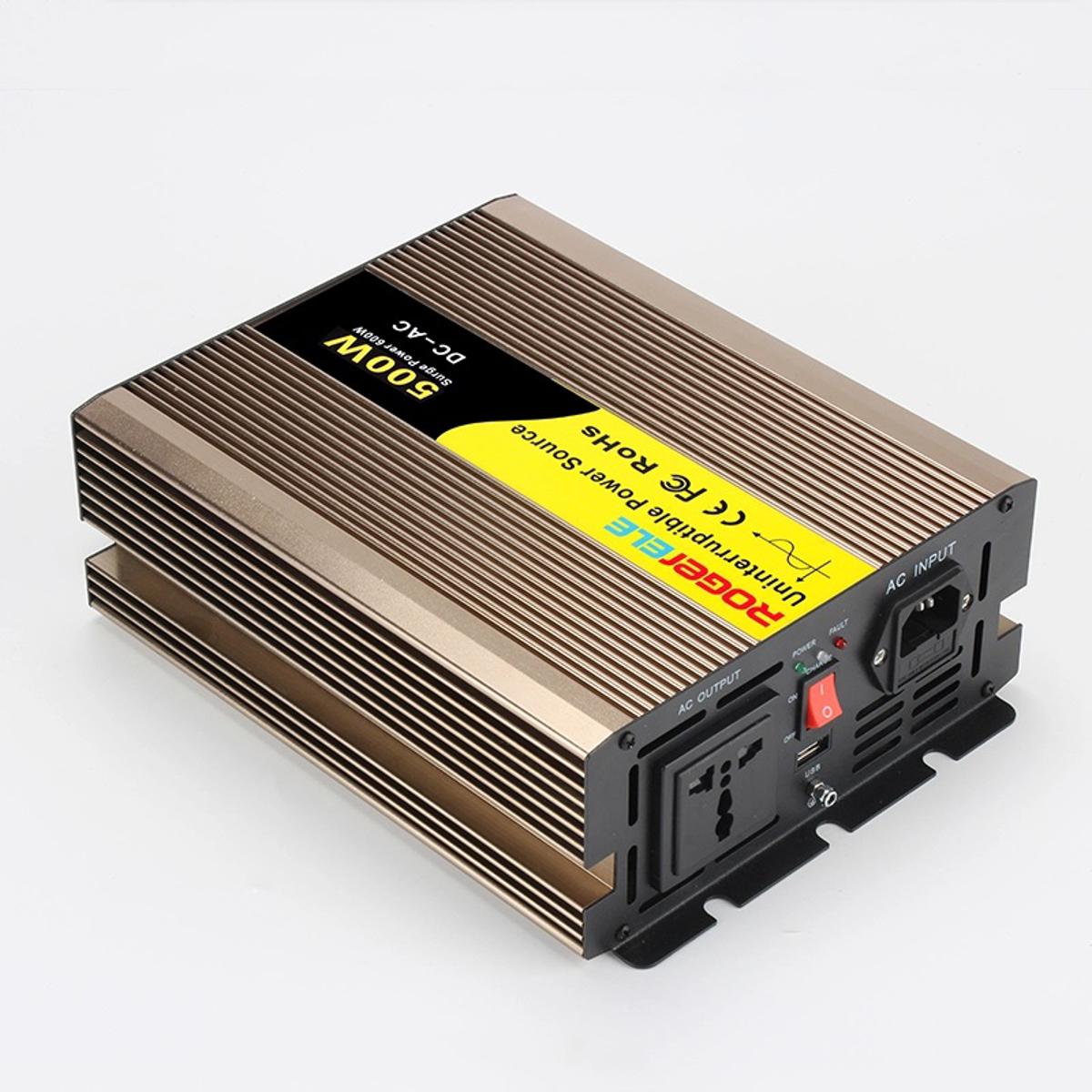Lcd ডিসপ্লে সহ 500w ডিজিটাল ips/ups (উচ্চ ফ্রিকোয়েন্সি খাঁটি সাইন ওয়েভ ইনভার্টার + ব্যাটারি চার্জার + অটো ট্রান্সফার সুইচ) - inverter