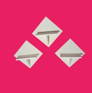 3 Pcs Wall Hanging Kite Flower Stand . Self Adhesive Punch Free Wall Decorative Showpiece Holder Only . Only square Shape Stand. 