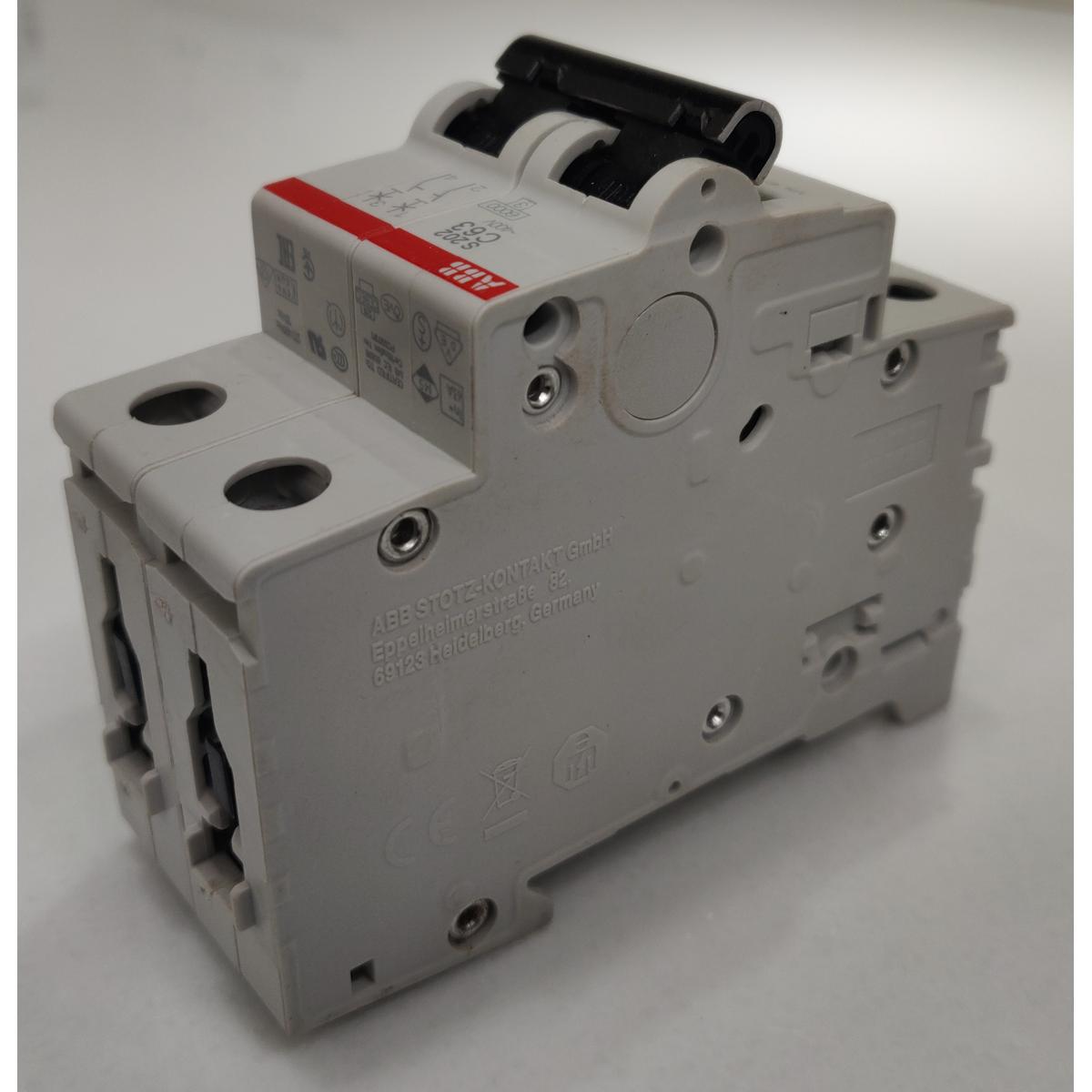 ABB  GERMANY  63A 6kA MCB DP 2P Miniature Circuit Breaker Two Pole