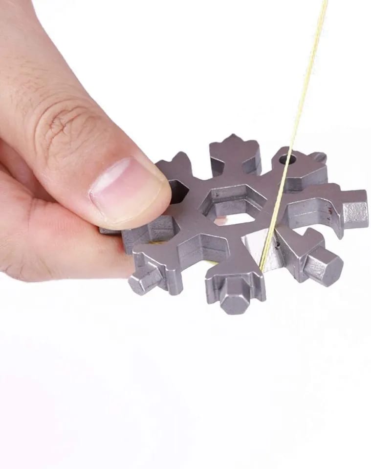 Bottle Opener/Wrench/Screwdriver/Hand Tools With Keychain, Tool Kit For All Occasions, Gadgets - Tools, 18-In-1 Snowflake Stainless Steel Multitool. 