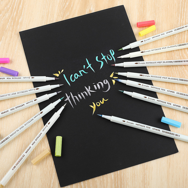Guangna 6510 metallic color marker pen set color ceramic painting DIY photo album signature sign-in pen. 