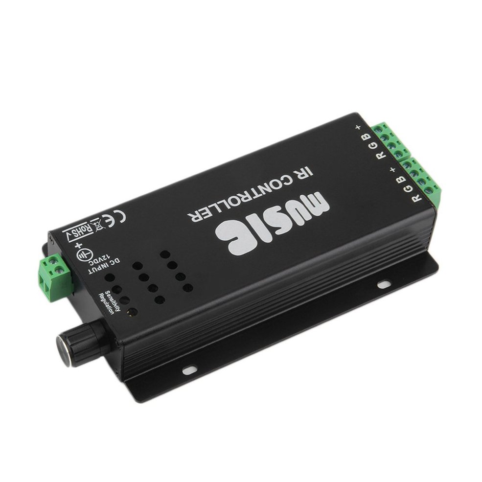 Nax Ma Black 24 Key Music Ir Remote Controller Sound Sensitive For Rgb Led Strip Light-Black. 