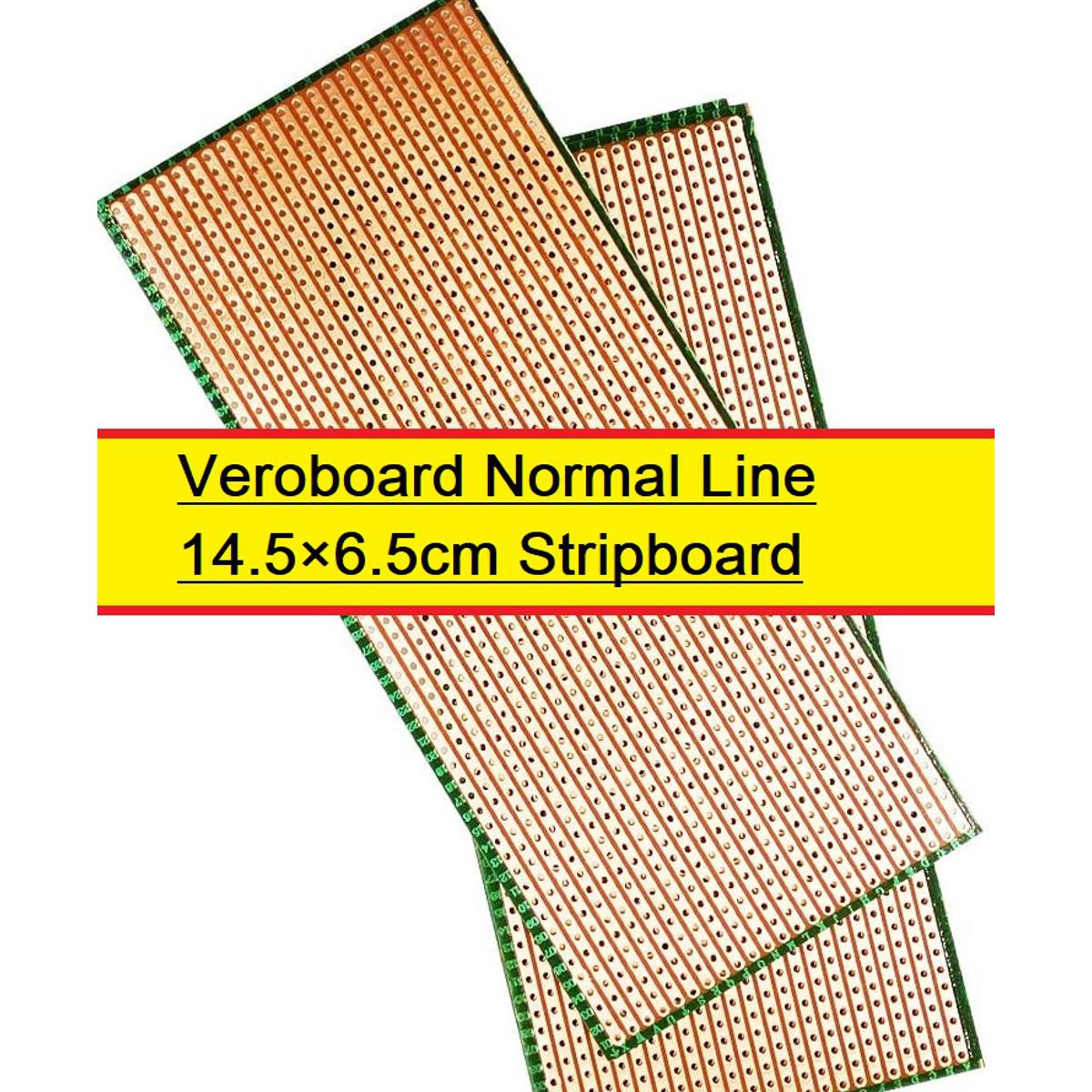 LINE TYPE VERO BOARD Veroboard Normal Line 14.5×6.5cm Stripboard PCB Printed Circuit Board For Prototyping Designing Weld Soldering Arduino Cables Connectors DIY
