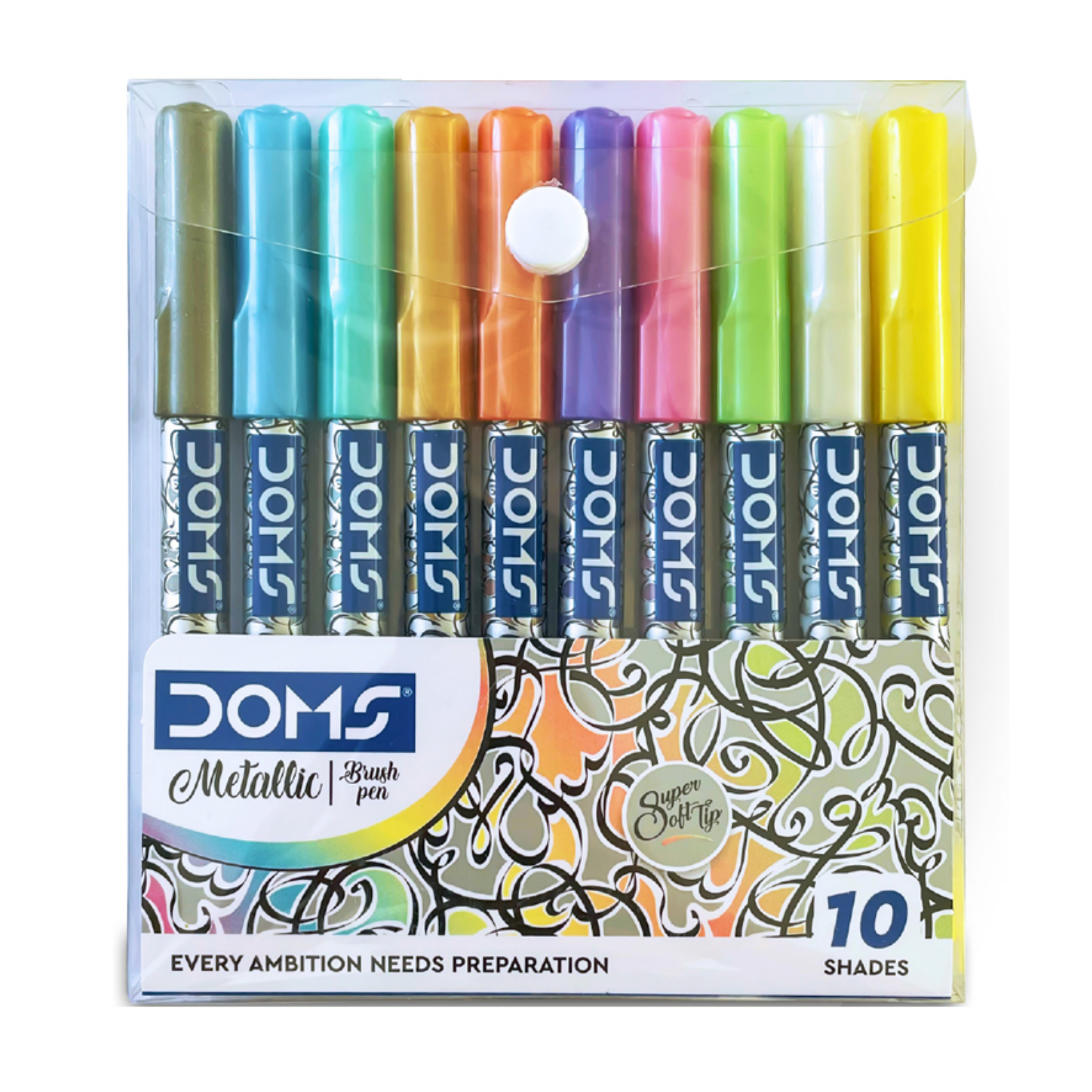Doms Metallist Series Metallic Brush Pen (10 Assorted Shades)