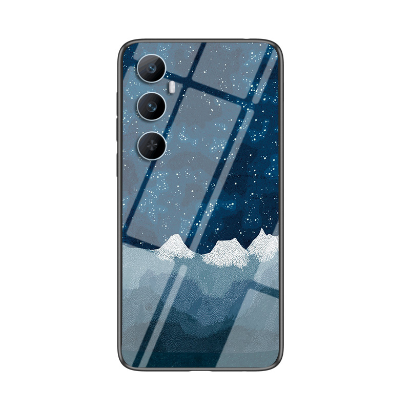 Phone cover For Realme C65 4G case shell Tempered Glass Protector Rainbow Gradient Fantasy Starry Glass Colorful Cover For Realme C65 Cases Housing