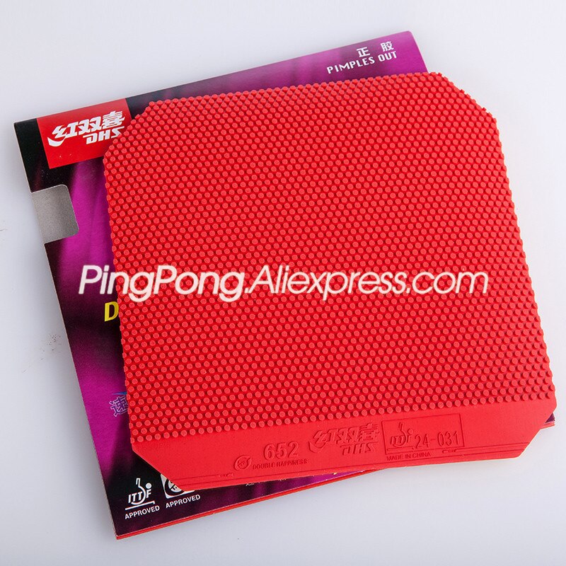 DHS 652 Table Tennis Rubber (Pips-out, Fast Attack / Spin) Ping Pong Sponge Tenis De Mesa. 