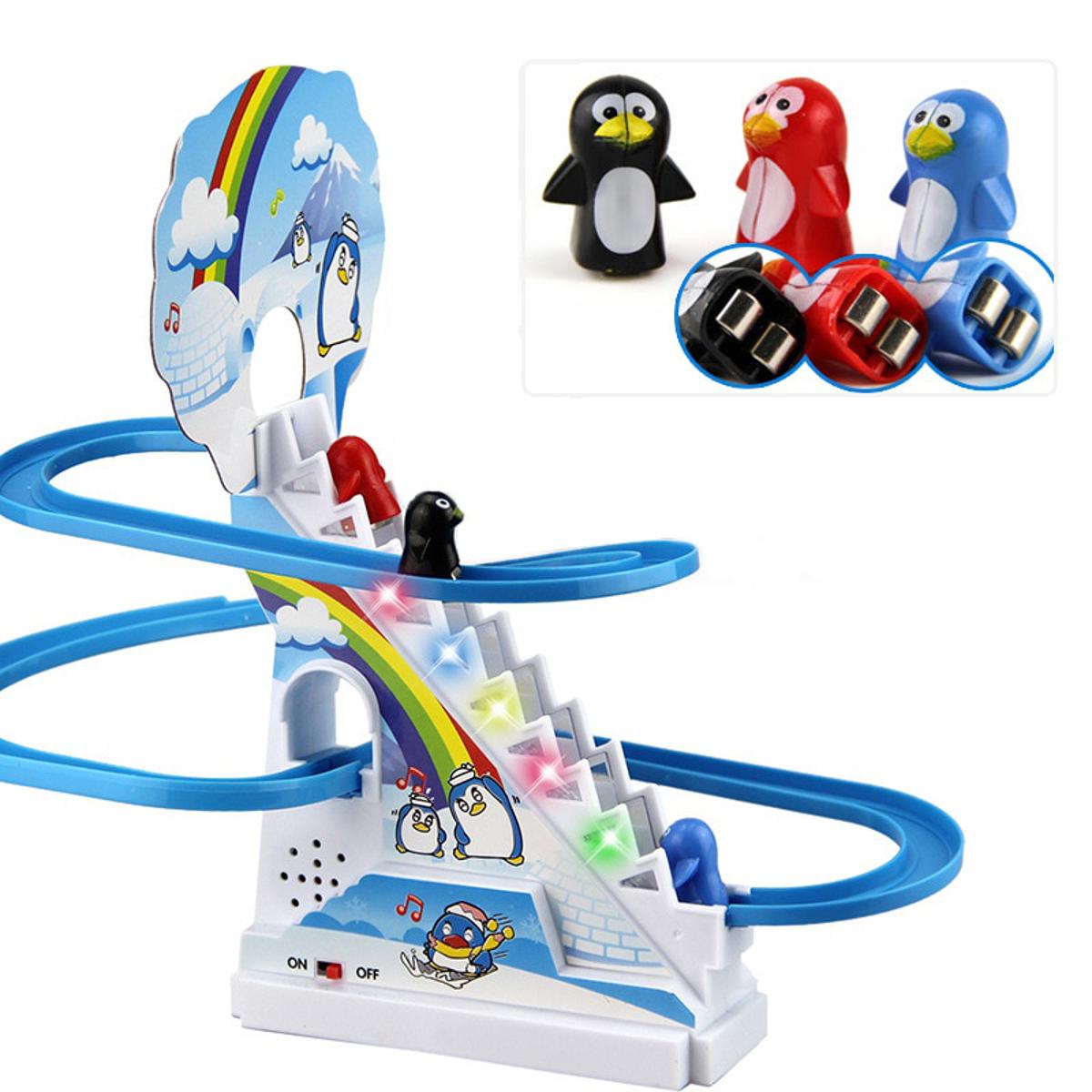 Polar Bear Penguin Sliding Track Puzzle – Electric Race Train Toy
