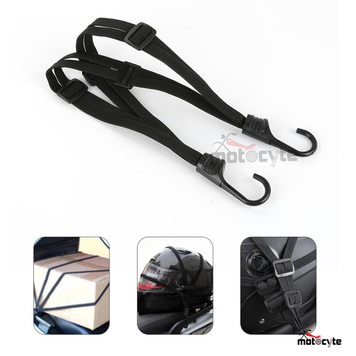 Motorcycle Universal Helmet Bag Box Carrier Elastic Strap with 2 plastic hook