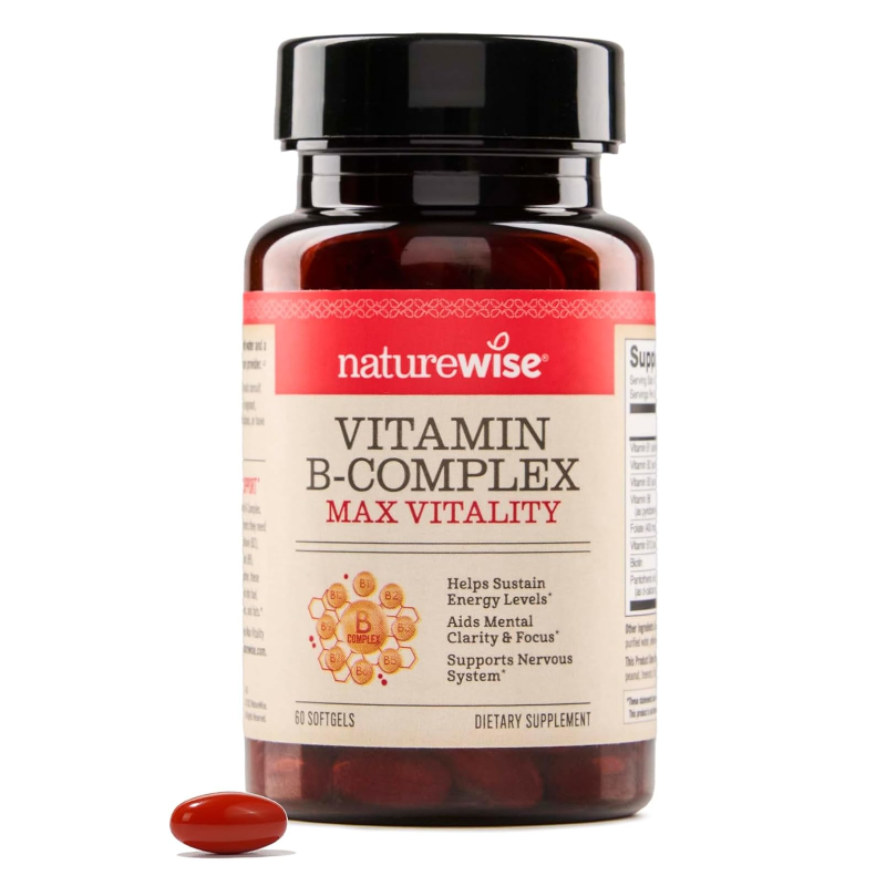 NatureWise Vitamin B Complex  Supplement for Energy, Nervous System, Immune Health Support 60 Tablets