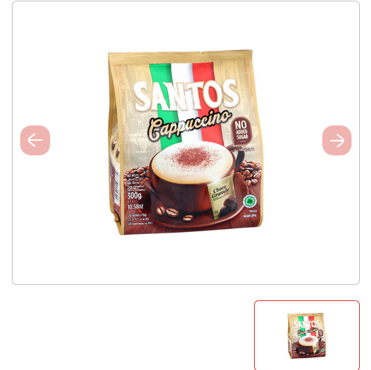 Santos Cappuccino - Premix Instant Coffee - No Sugar Added - with Choco Granule 15 g*20 pmini pack