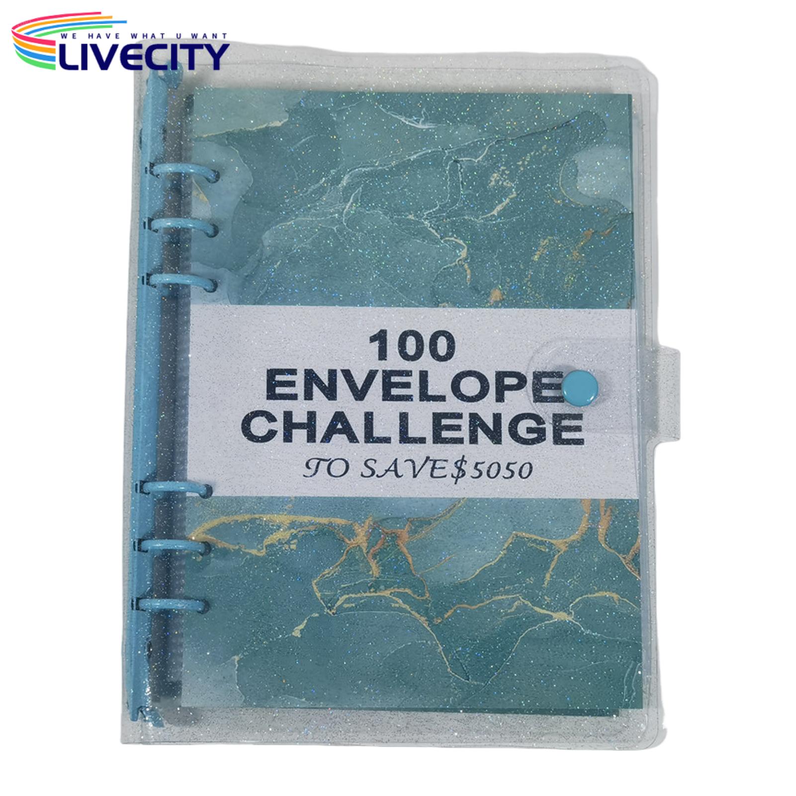 Diary Notebook Waterproof Money Saving Binder Book with Cash Envelopes Notebook for Savings Money Challenge Book
