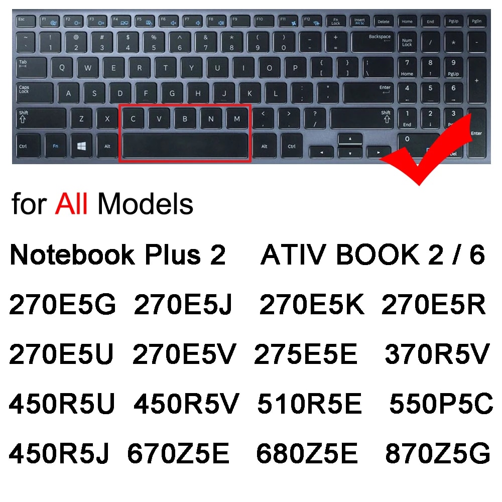 【3C VictoryEagle】Keyboard Cover Samsung Notebook Plus ATIV 6 270E5J 270E5K 270E5R 270E5U 270E5V Laptop Protector Skin Film. 