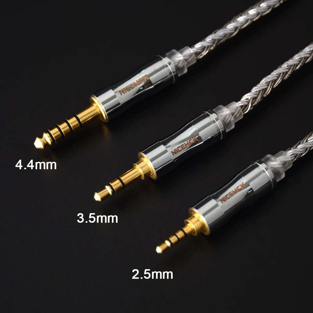 NiceHCK C16-4 16 Core Silver Plated Cable 3.5/2.5/4.4mm Plug MMCX/2Pin/QDC Connector For KZZSX CCATRN TFZ QDC NX7MK4/DB3 BL-03. 