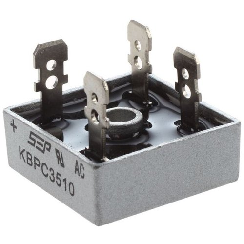 Silver KBPC3510 1000 Volt Bridge Rectifier 3510 Diode 35A 1000V AC To DC Single Phase Metal Housing 4 Pins Leads 35A Diode 1000V KBPC3510Bridge Rectifier 3510 Full Wave Bridge Rectifier Diode. 
