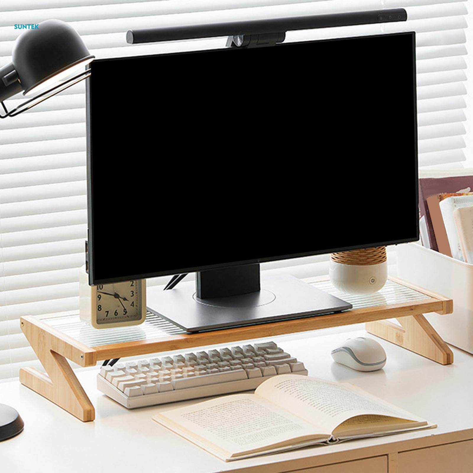 Monitor Stand Riser Computer Monitor Stand Wooden for Printer Monitor Multipurpose 50cmx22cmx7cm. 