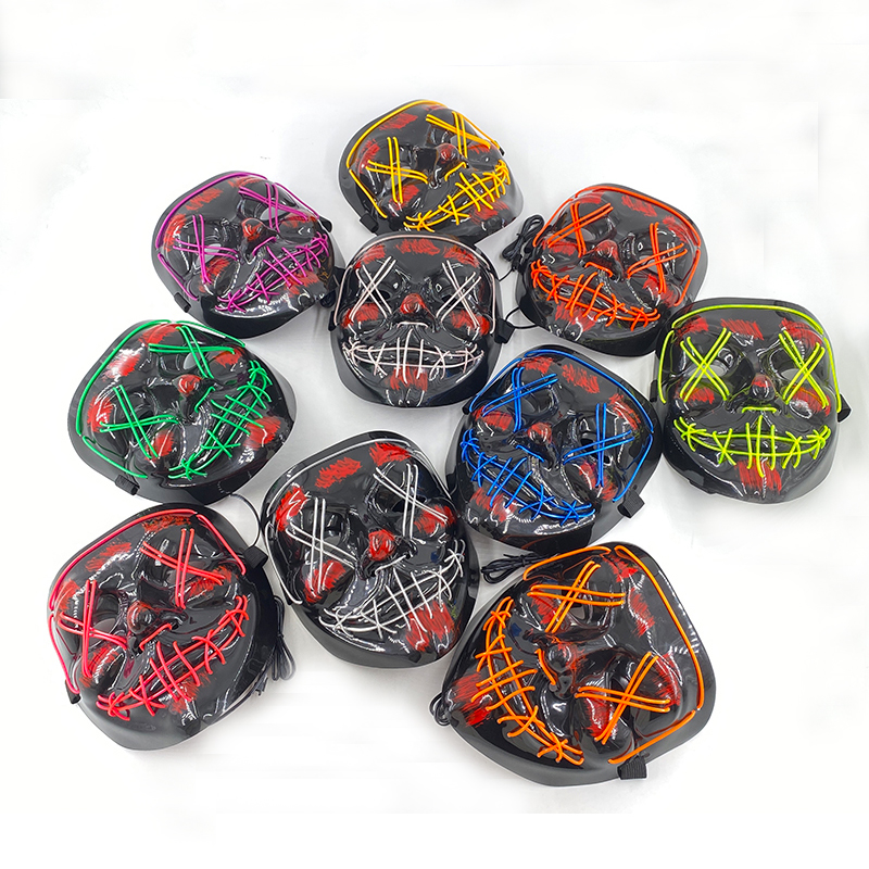 10 Color optional horror killer cosplay Masks led light up mask Halloween Party Light Props haunted house masquerade masks decor. 