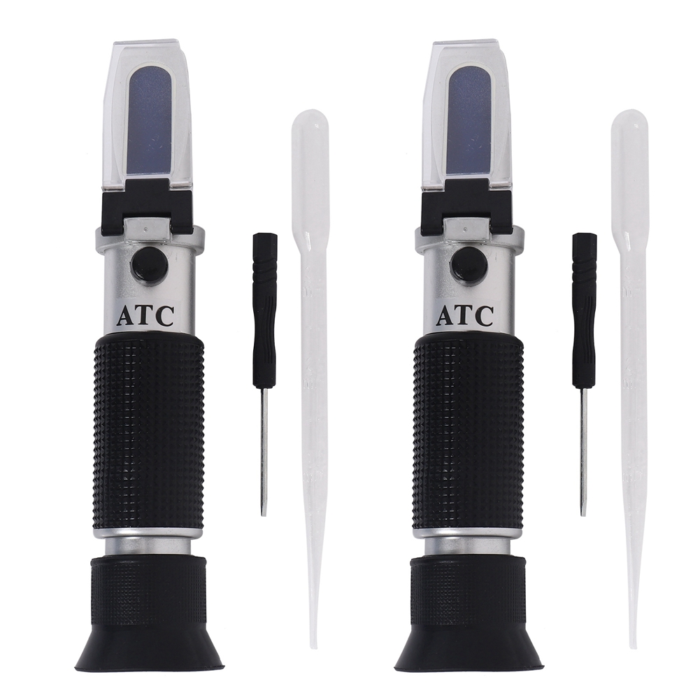 2X Wort and Refractometer, Dual Scale - Specific Gravity 1.000-1.120 and Brix 0-32%, (Aluminum)