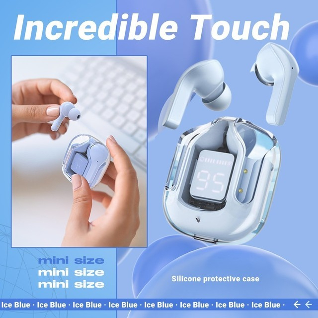 HQAi H4 Wireless Earphone Bluetooth TWS Build-in Mic Earbuds Noise Cancellation Earphone Touch Control Hi-fi Headset Sports Waterproof for All Phone. 