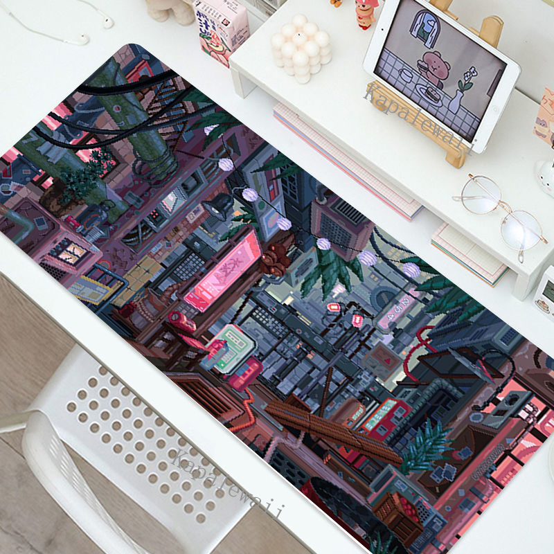 Pixel Art Gaming MousePad XXL Computer Laptop Gamer Extended Mouse Mat Large Anime Mouse Pad 900x400 Keyboard Kawaii Desk Mat. 