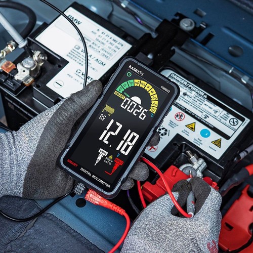 KAIWEETS KM602 Digital Multimeter 6000 Counts True-RMS Meter Smart Mode Manual Mode 1200mAh Rechargeable Battery Flashlight Auto-Lock - Black. 